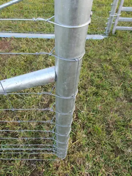 Sheep wire tie off at strainer tube