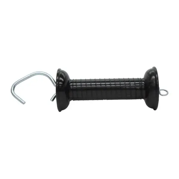 Black gate handle for electric fencing