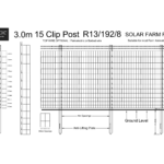 3.0m 15clip fence post R13-192-8 Solar Farm Fence wire netting / mesh